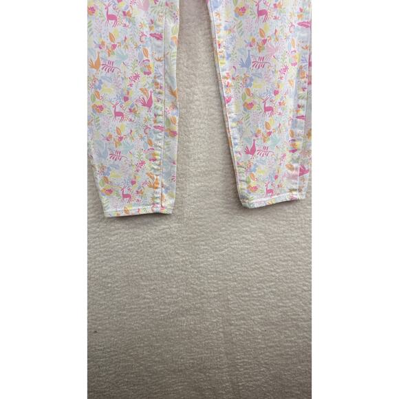Talbots Pants Womens 2 Crop Legging Pastel Animal Print Stretch Summer‎ Casual - Picture 7 of 13